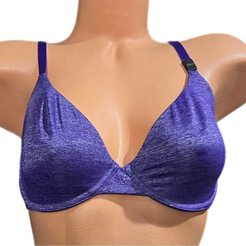 Victoria’s Secret Unlined Semi Demi Supersoft Satiny bra marled purple 32DD